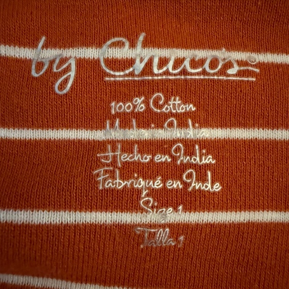 CHICOS SIZE 1 STRIPED TOP - Picture 3 of 7